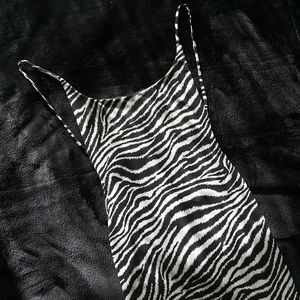 Zara Zebra Print Backless Midi Dress